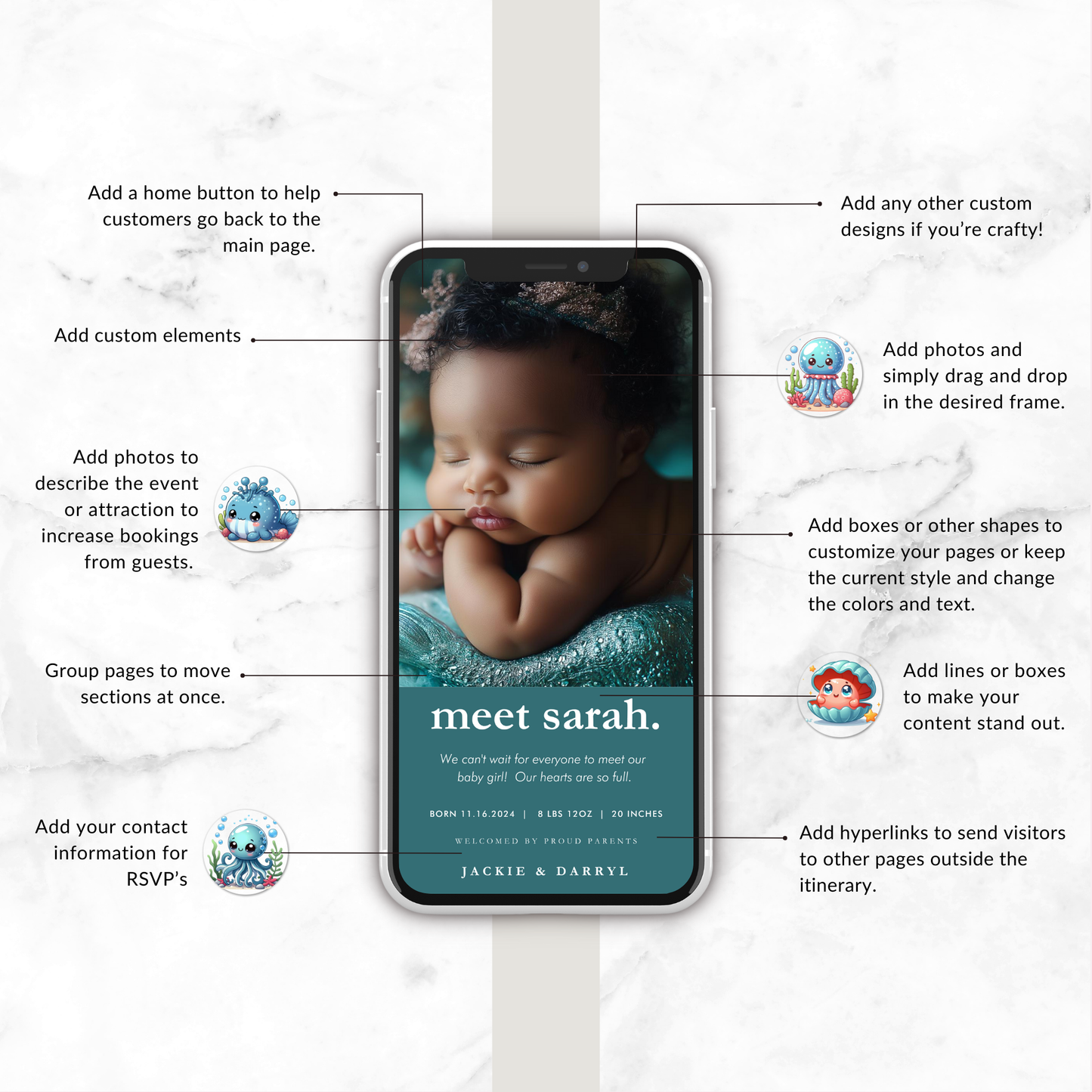 Mermaid Baby Announcement