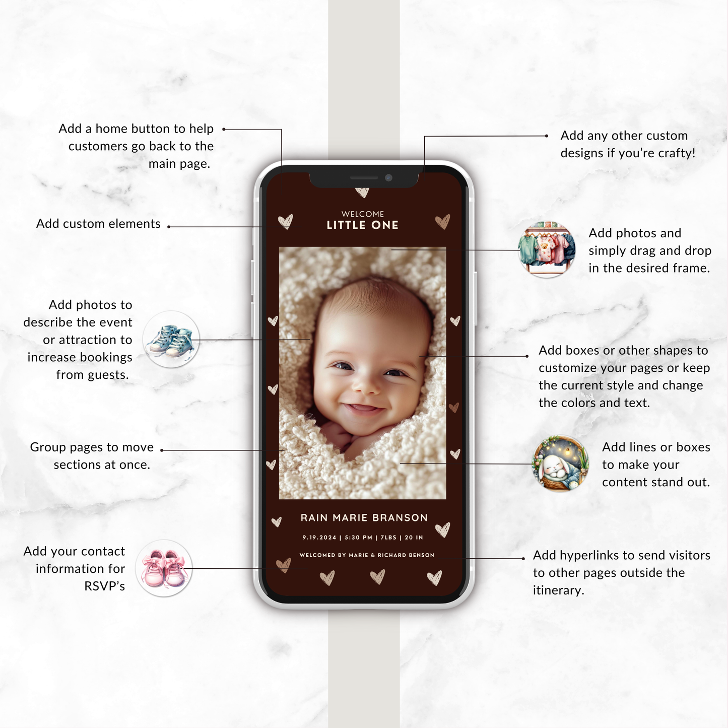 Hearts Baby Announcement