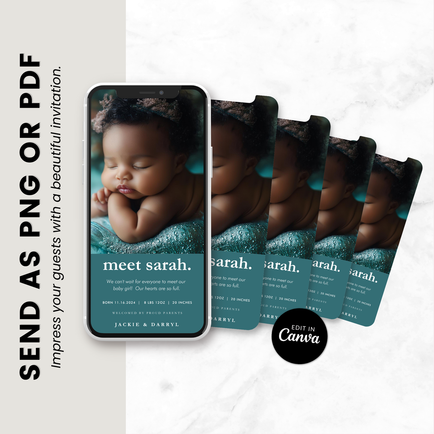 Mermaid Baby Announcement