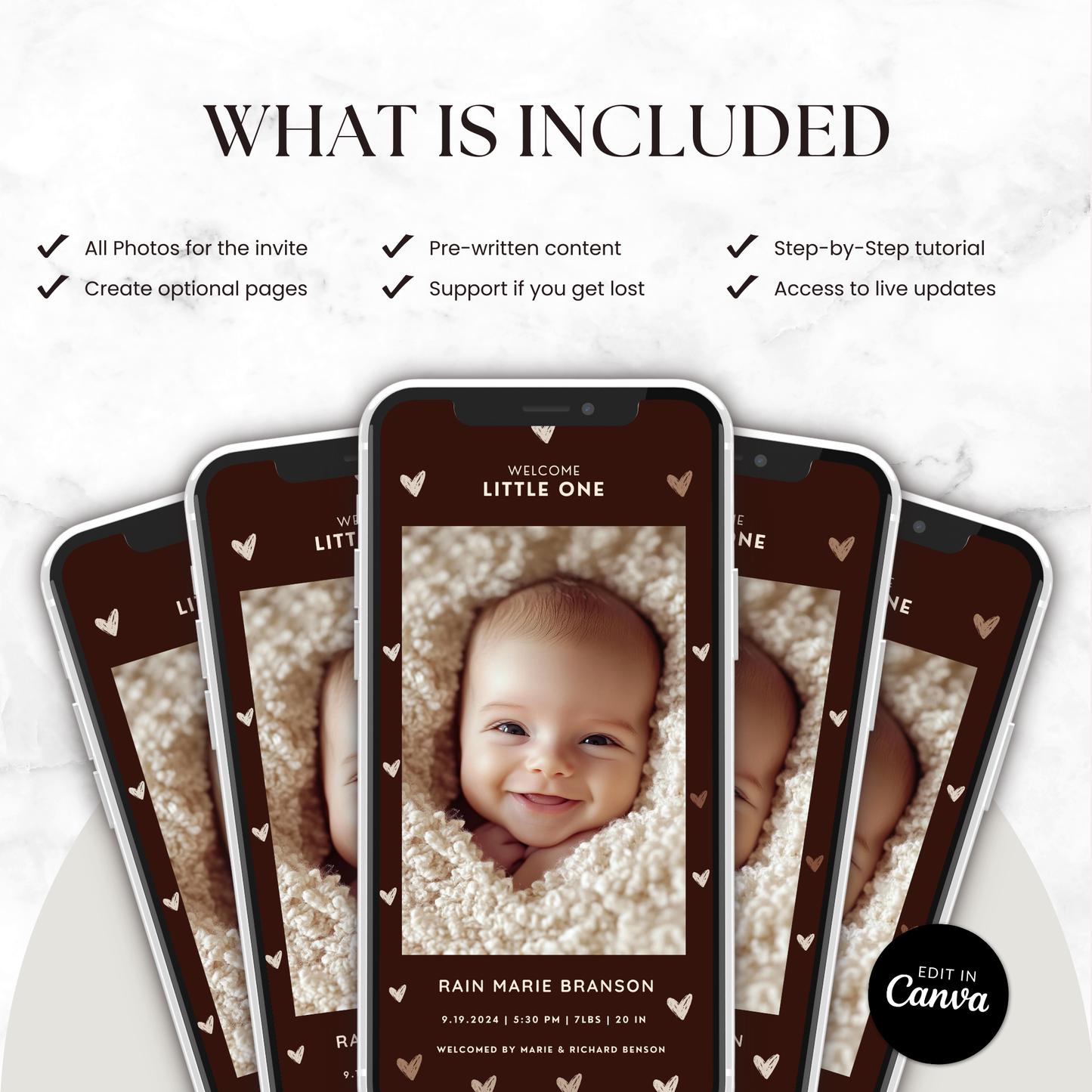 Hearts Baby Announcement