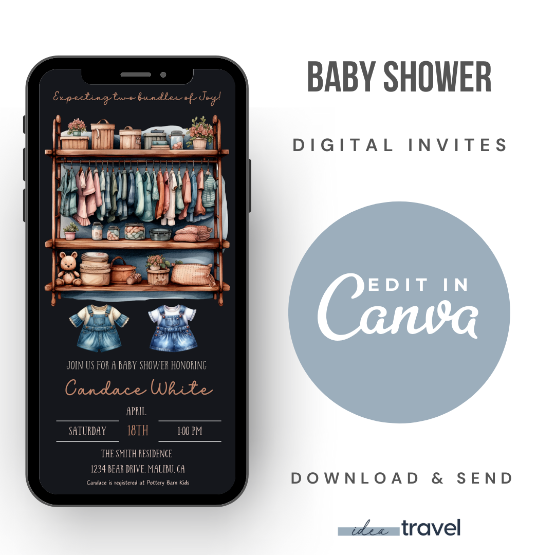 Twin Babies Shower Invite