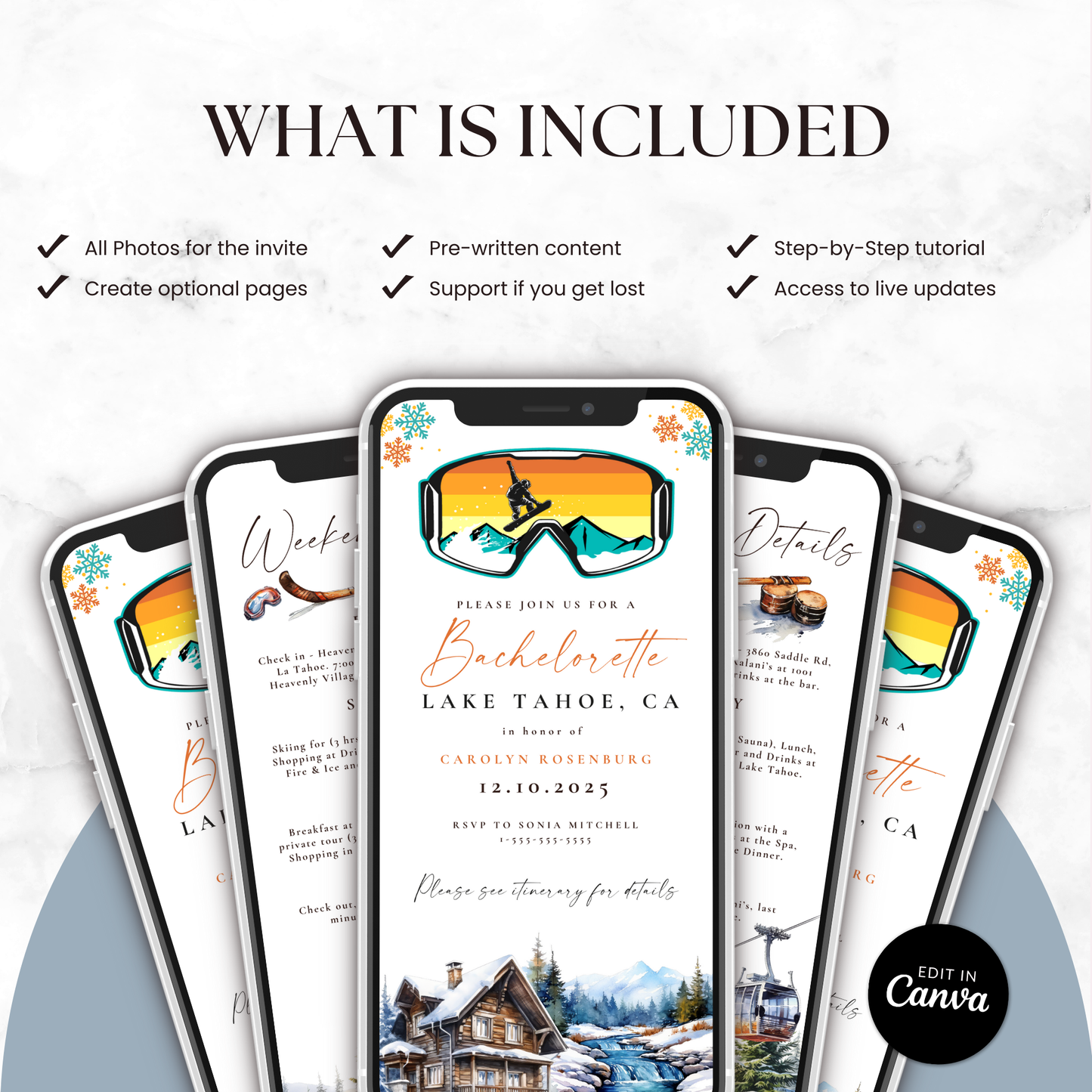 Bachelorette Lake Tahoe Weekend Invitation