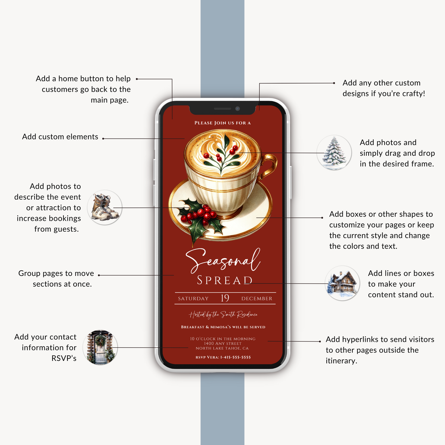 Seasonal Christmas Brunch Invitation