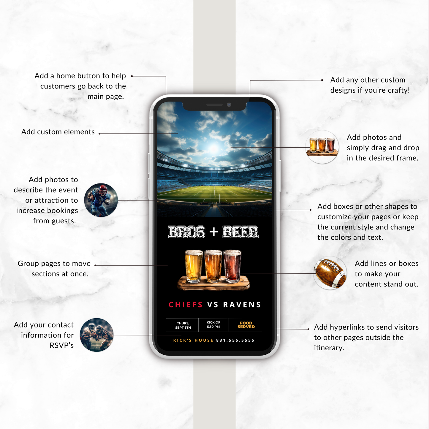 Bros and Beer - Football Party Invite