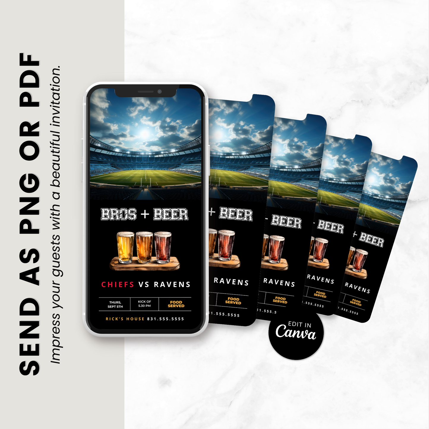 Bros and Beer - Football Party Invite