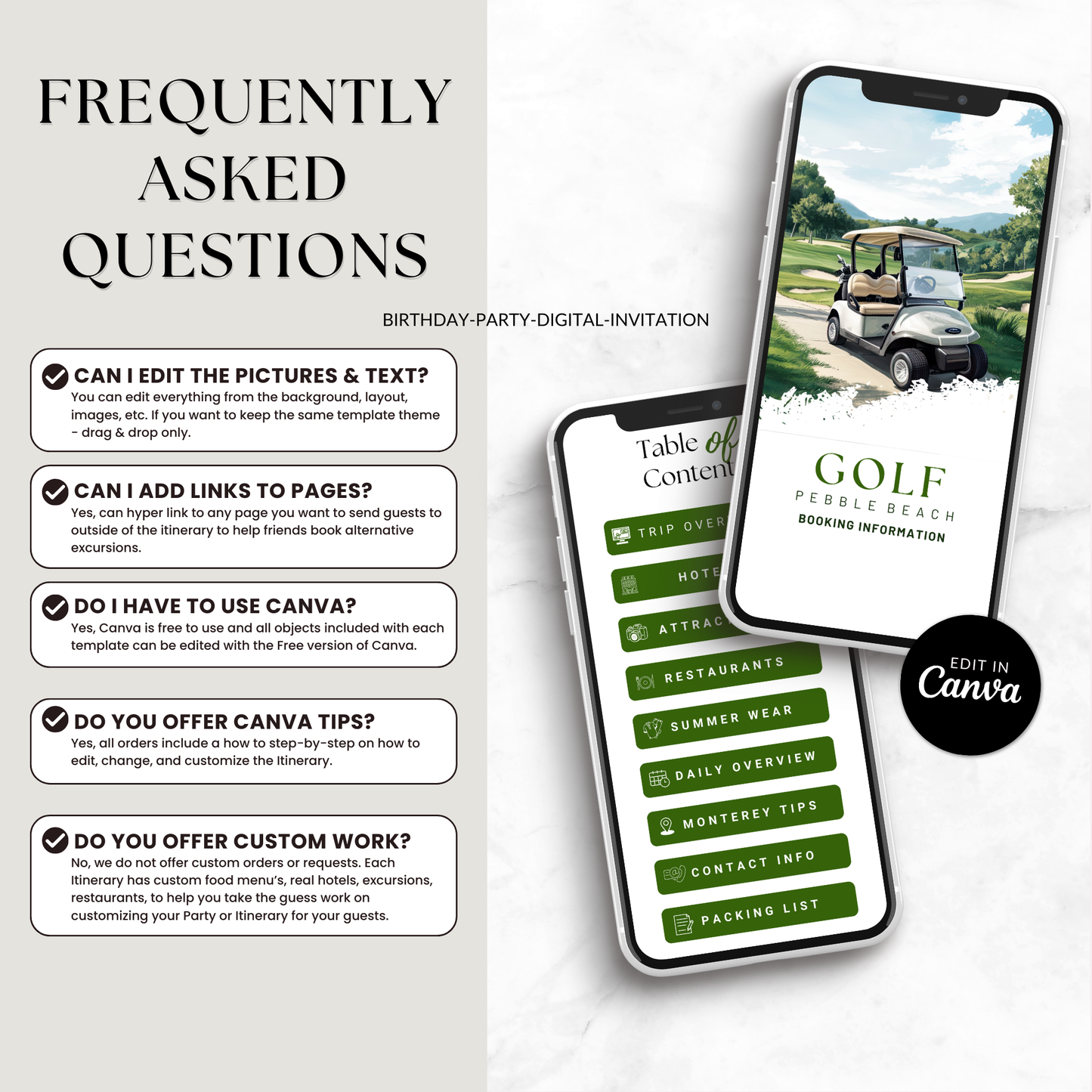 Pebble Beach Golf Itinerary