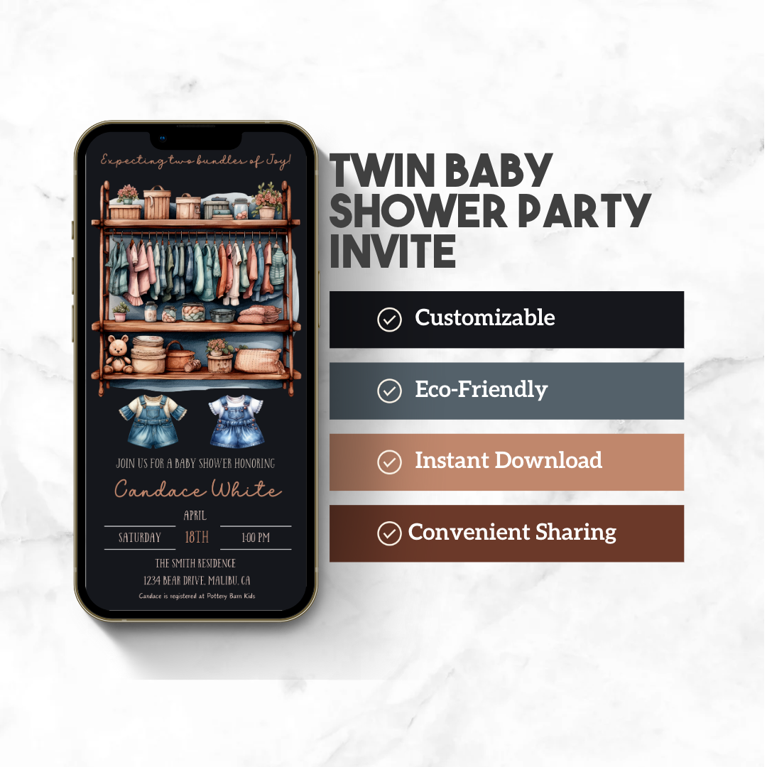 Twin Baby Shower Invite