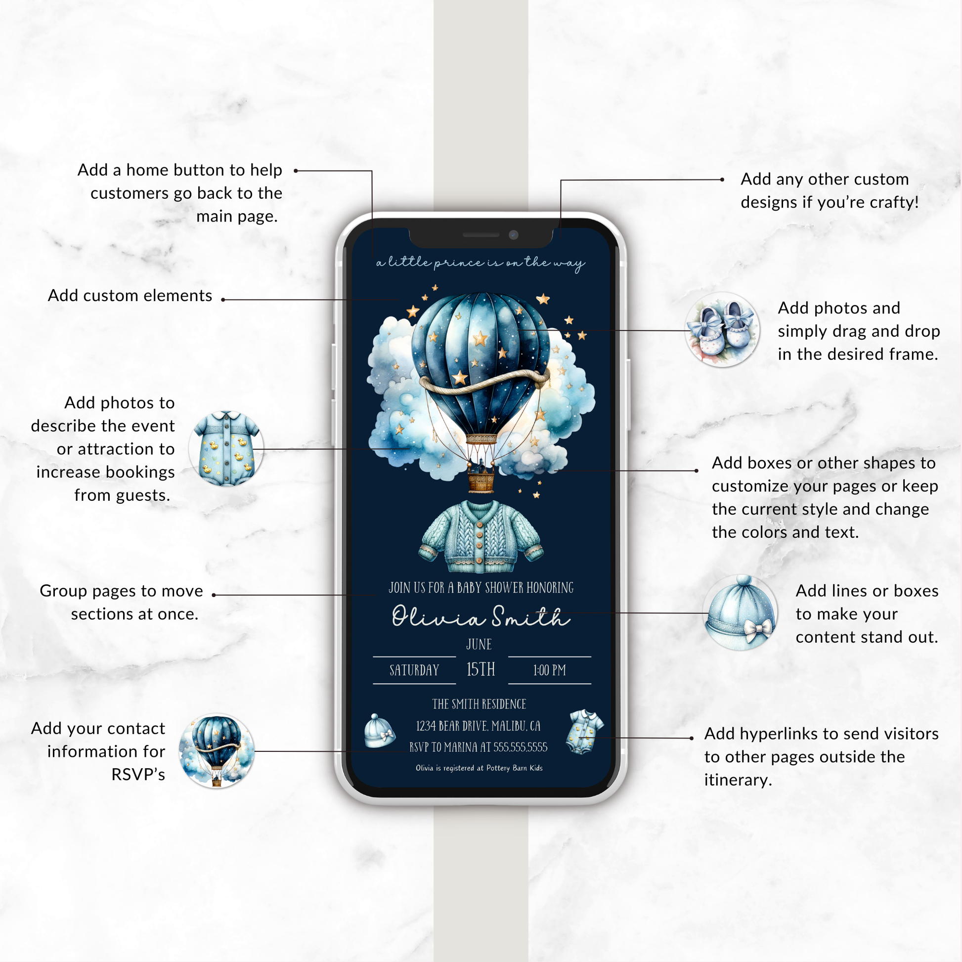 Boy Baby Shower Party Invite