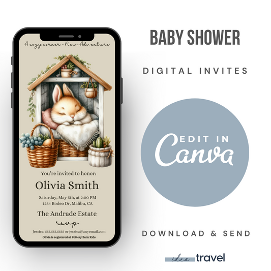 Bunny Baby Shower Invite