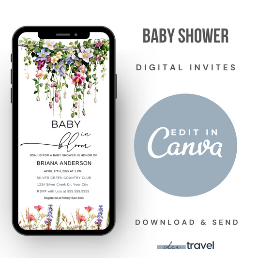 Baby In Bloom Baby Shower Invite
