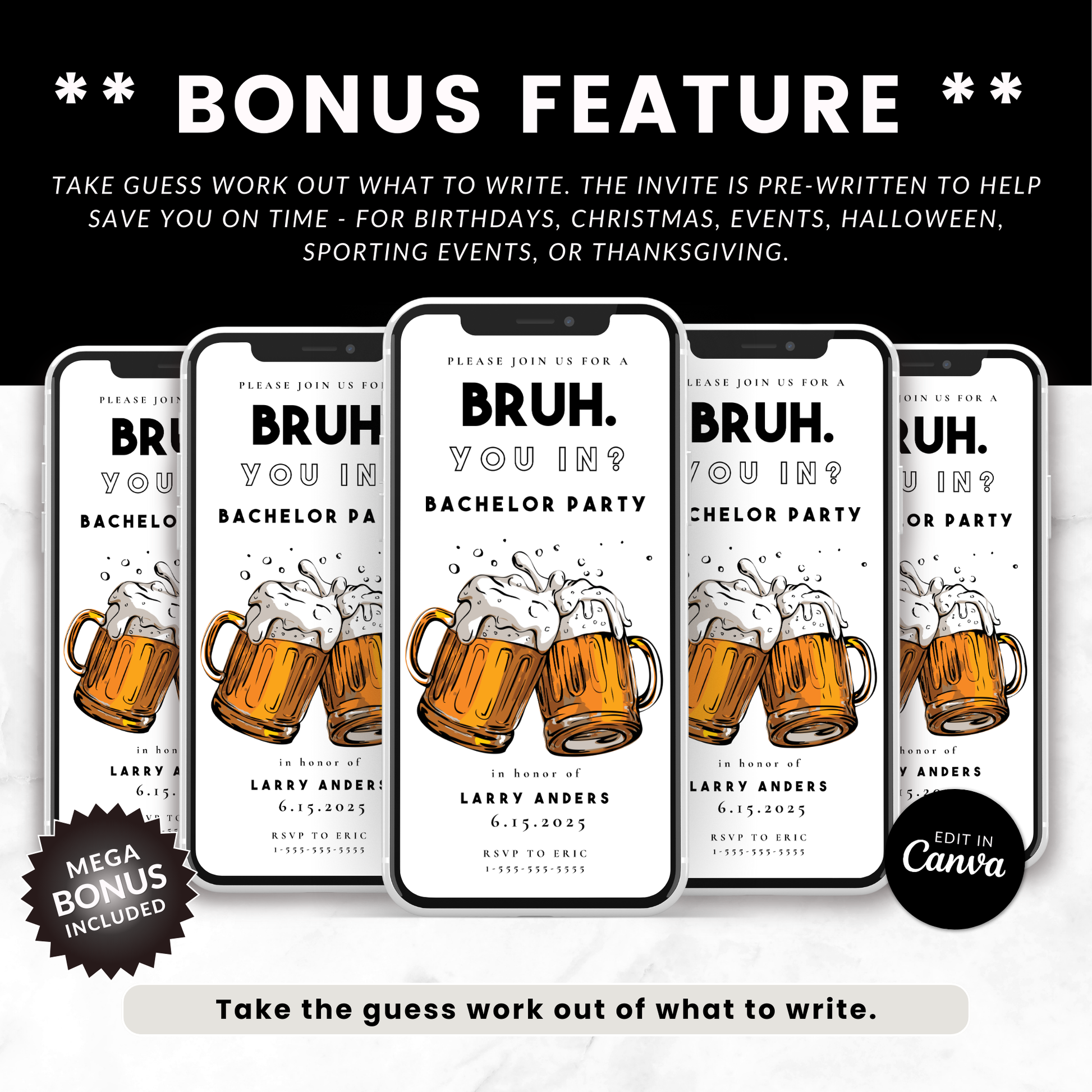 Bachelor Beer Party Invite