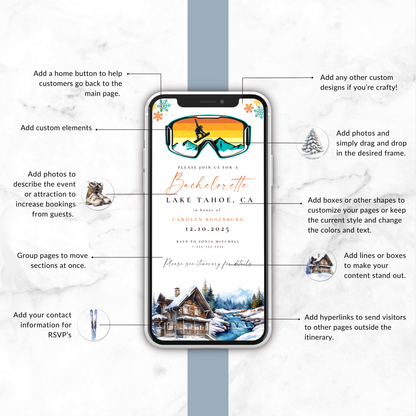 Bachelorette Lake Tahoe Weekend Invitation