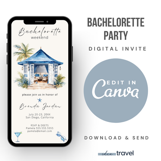 Beach Bachelorette Weekend Digital Invite