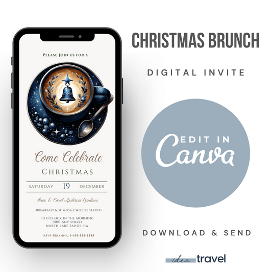 Coffee Christmas Brunch Invitation