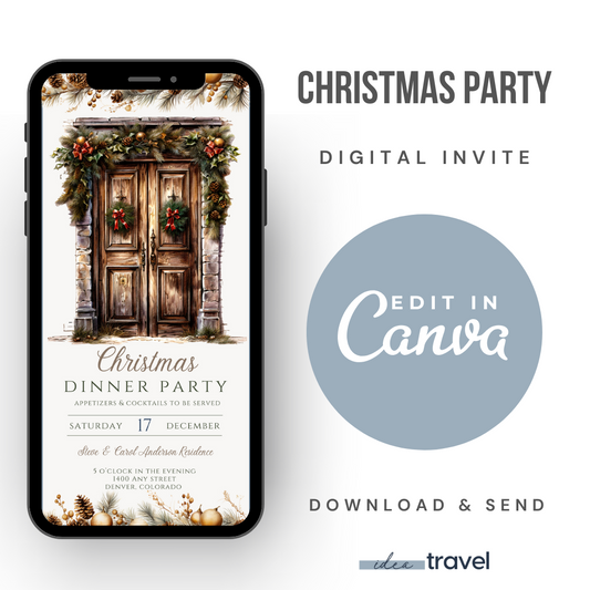 Rustic Home Christmas Party Invite