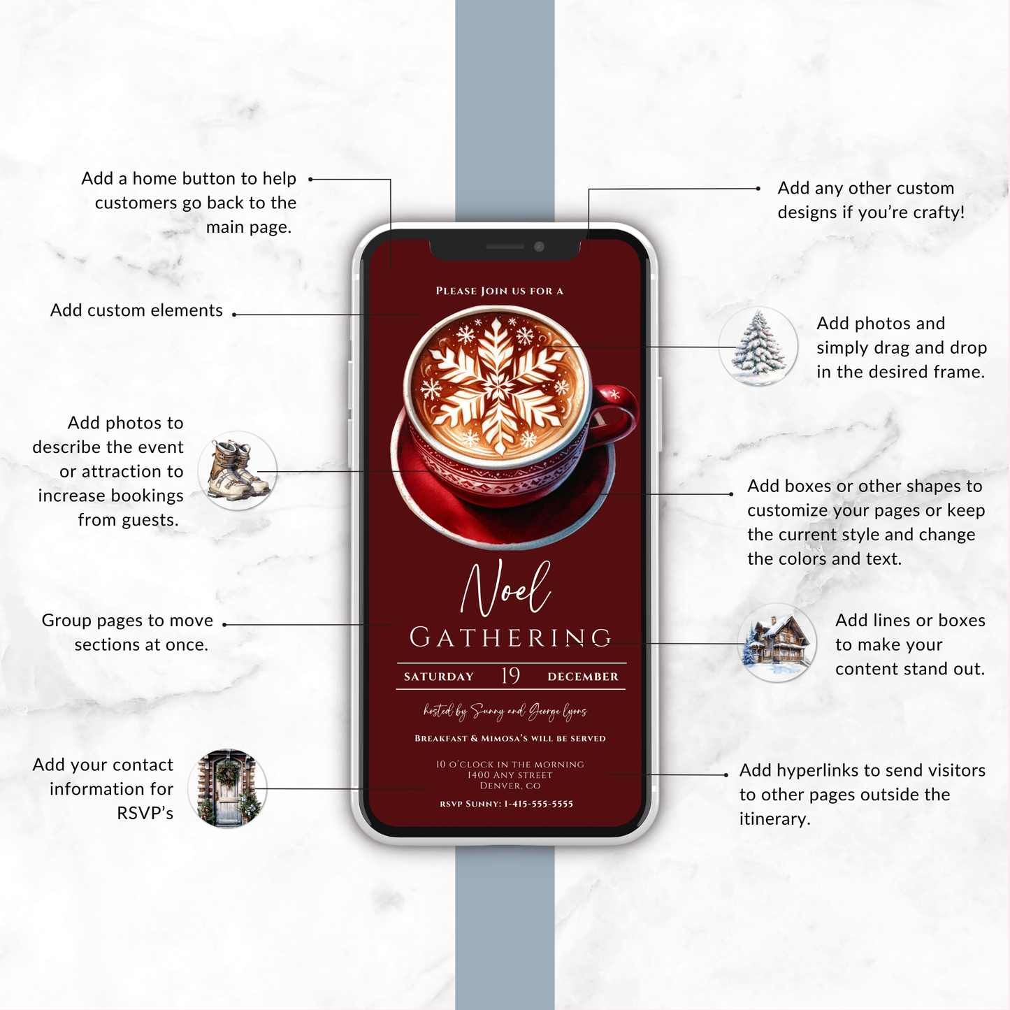 Noel Christmas Brunch Invitation
