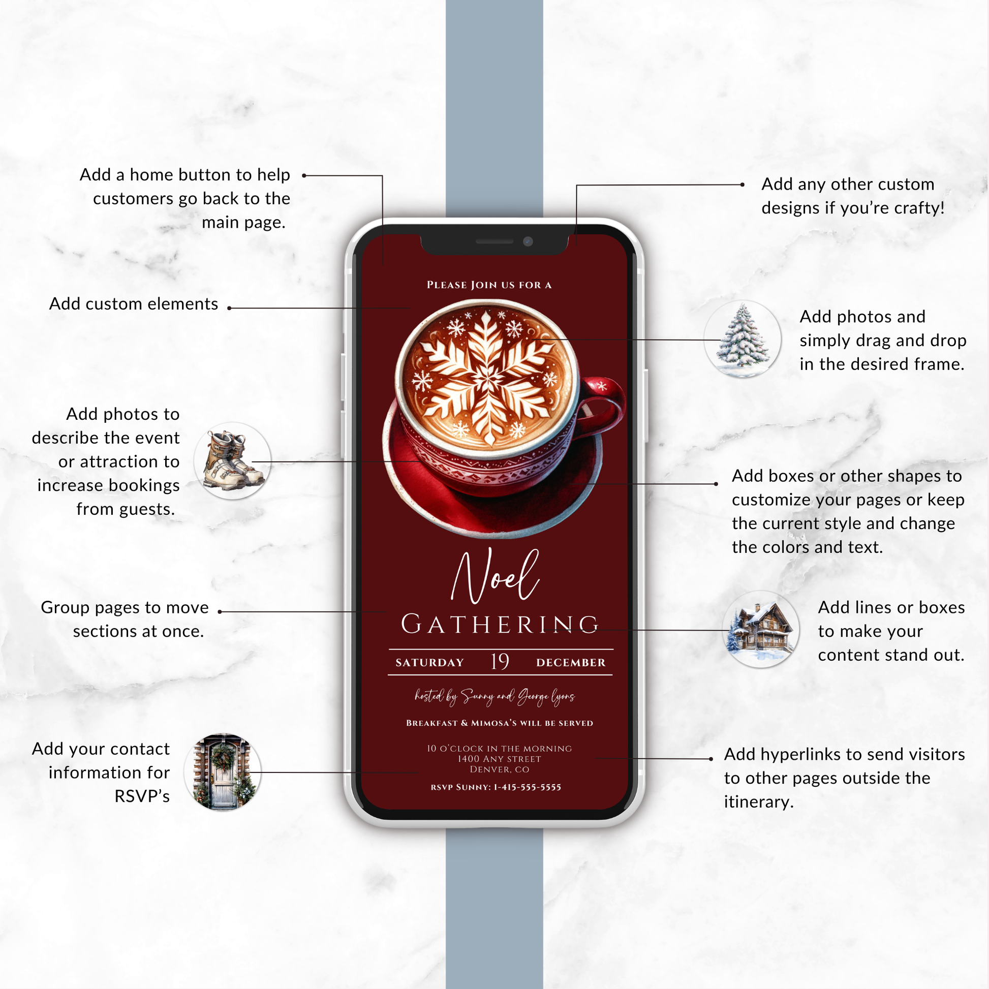 Noel Christmas Brunch Invitation