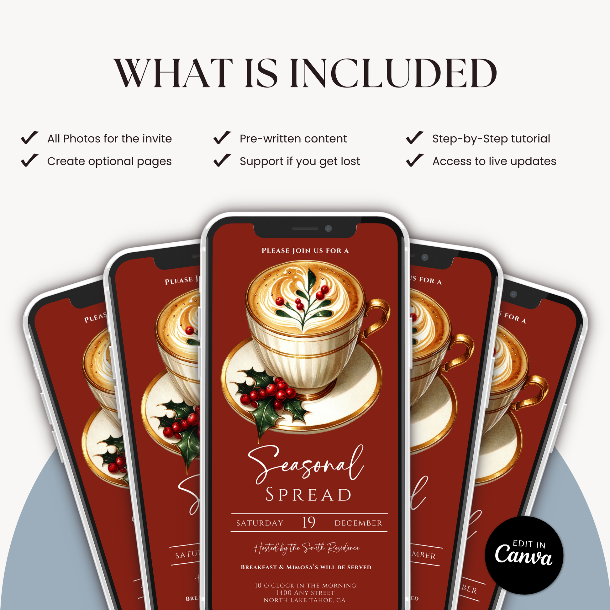 Seasonal Christmas Brunch Invitation
