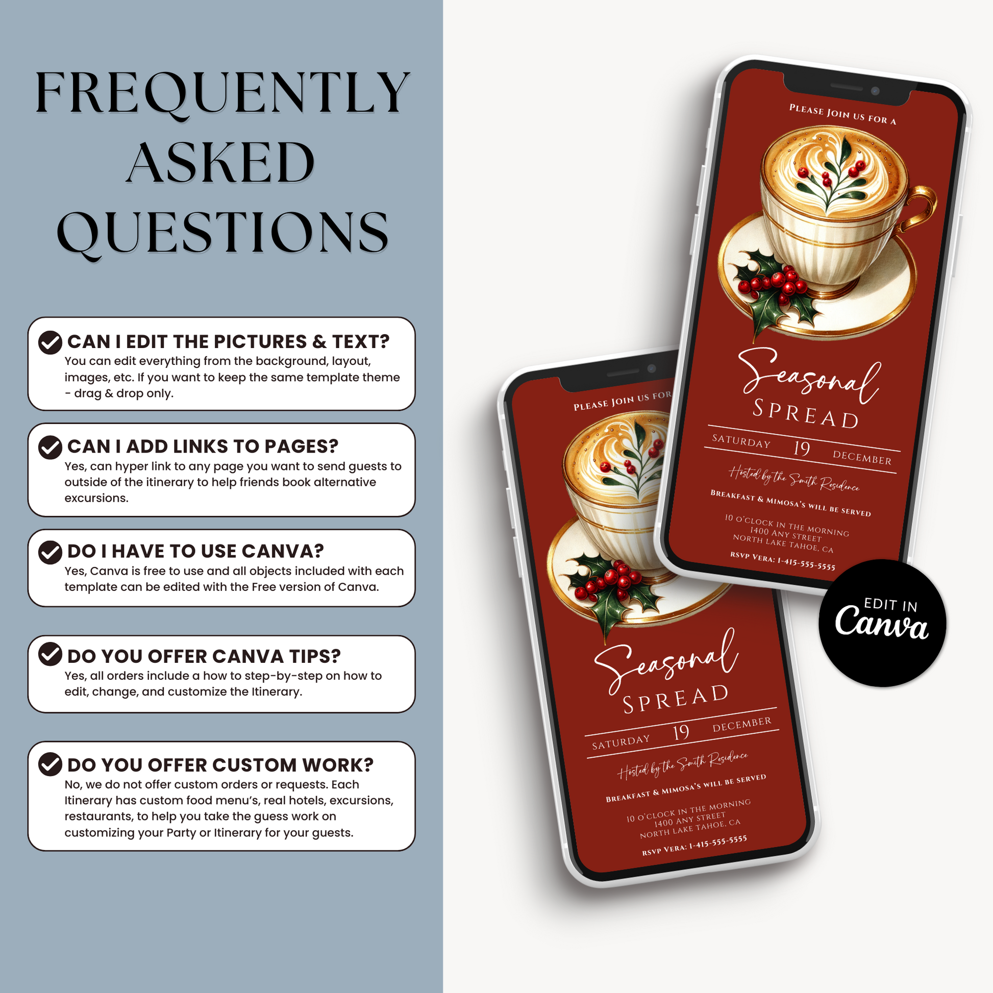 Seasonal Christmas Brunch Invitation