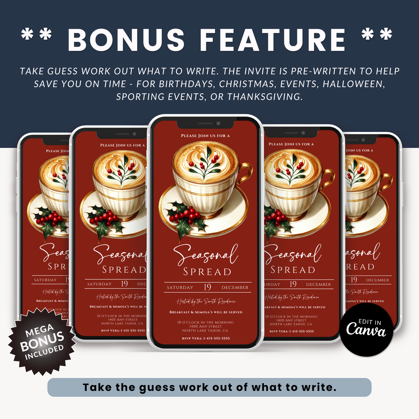 Seasonal Christmas Brunch Invitation
