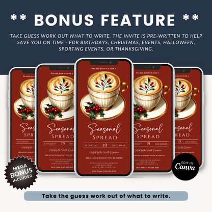 Seasonal Christmas Brunch Invitation