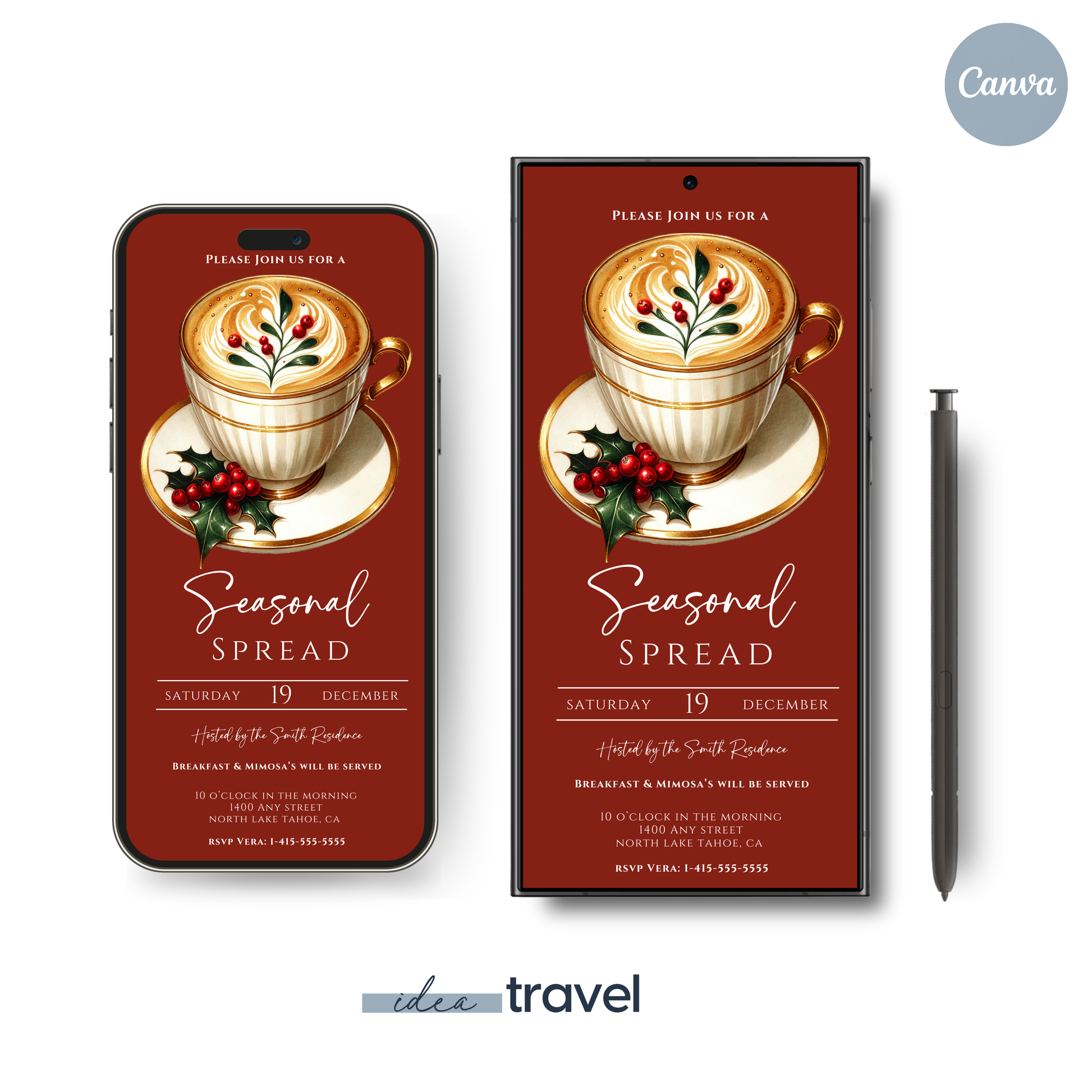 Seasonal Christmas Brunch Invitation