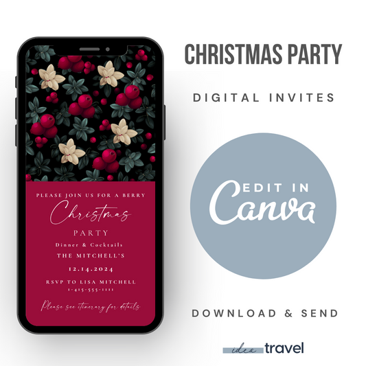 Berry Christmas Party Invite