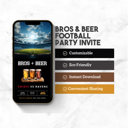 Bros and Beer - Football Party Invite