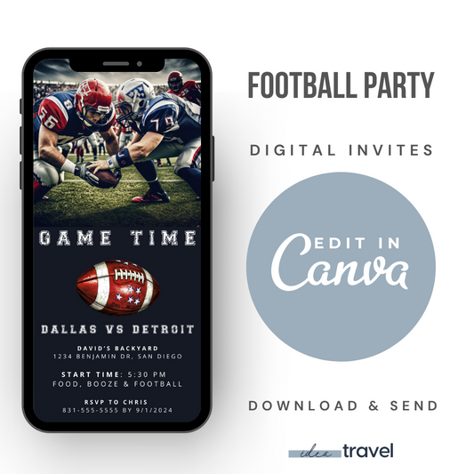 GAME TIME Football Party Invite