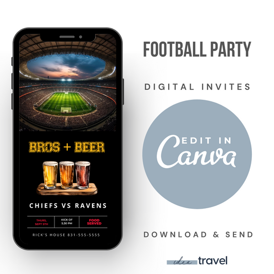 Bros and Beer - Football Party Invite