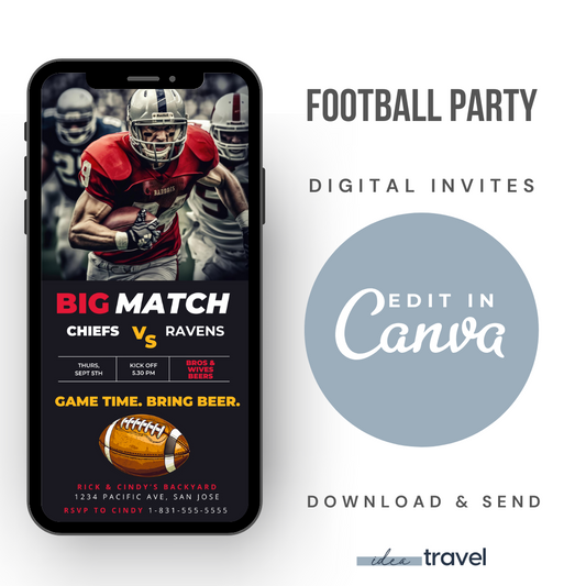 Football Party Digital Invitation