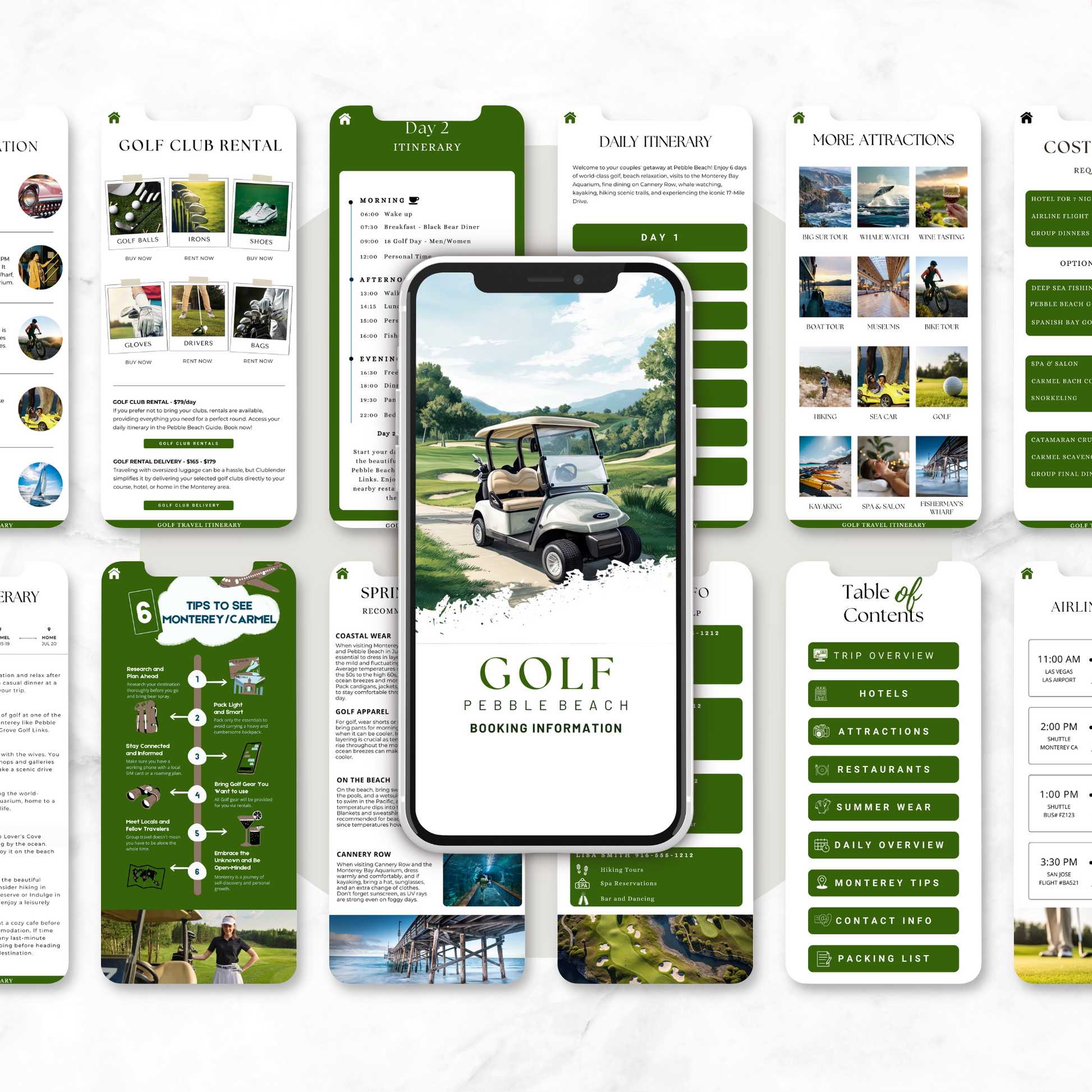Pebble Beach Golf Itinerary