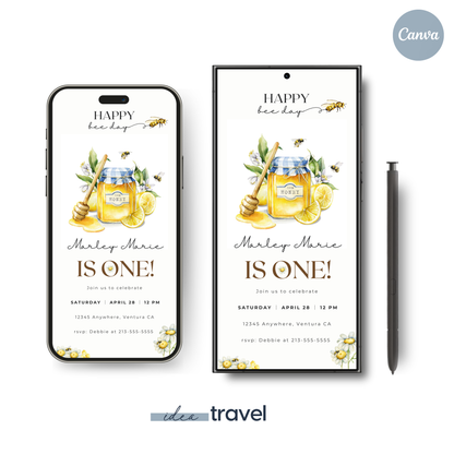 HAPPY Bee Day Birthday Invite