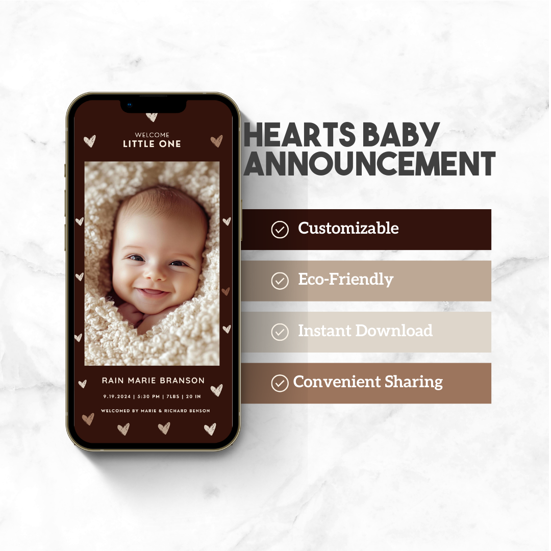 Hearts Baby Announcement