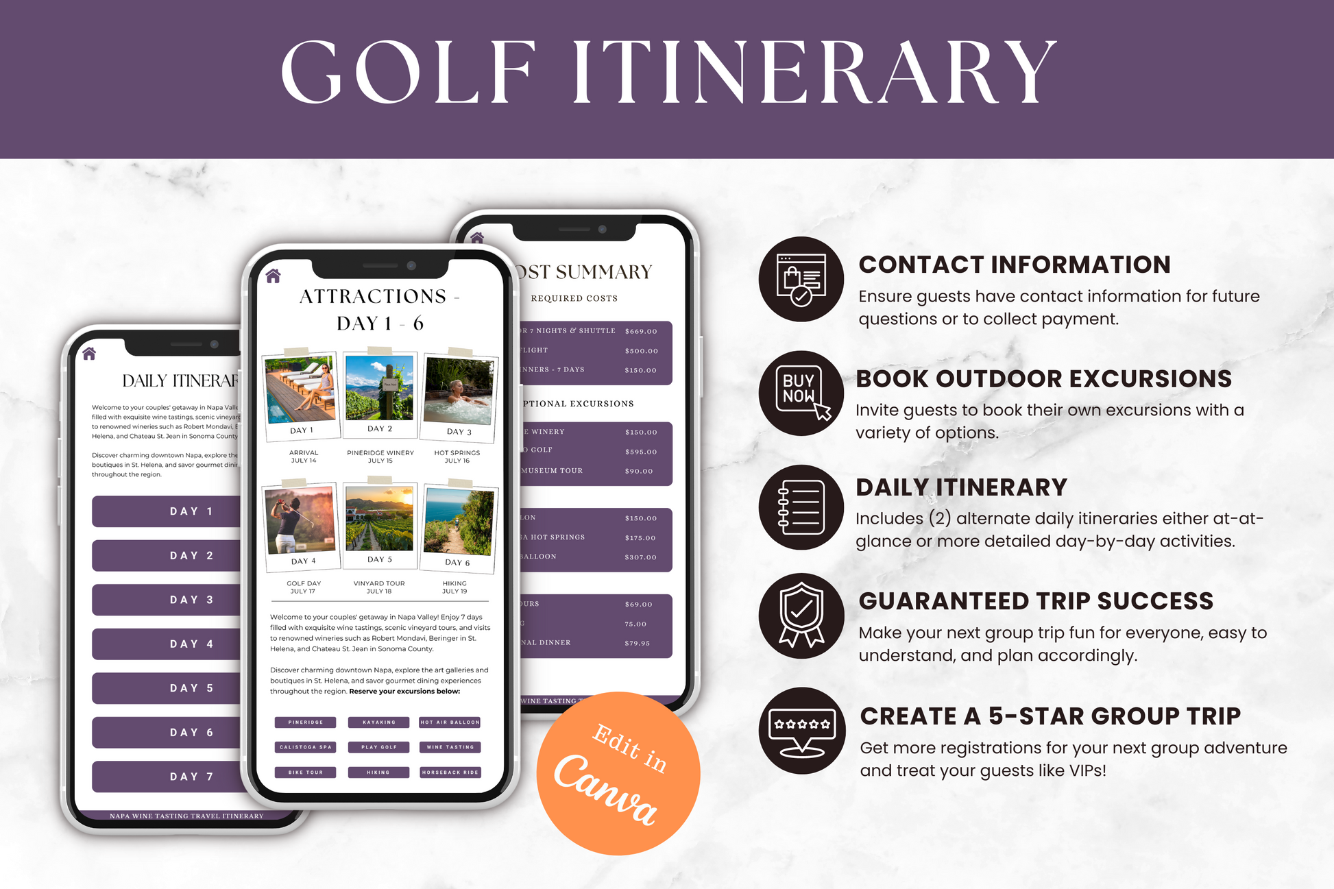 Napa Wine Tasting Trip Itinerary