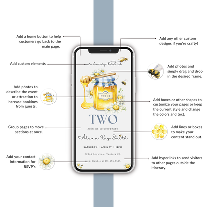 Our Honey Bee 2nd Birthday Invitation