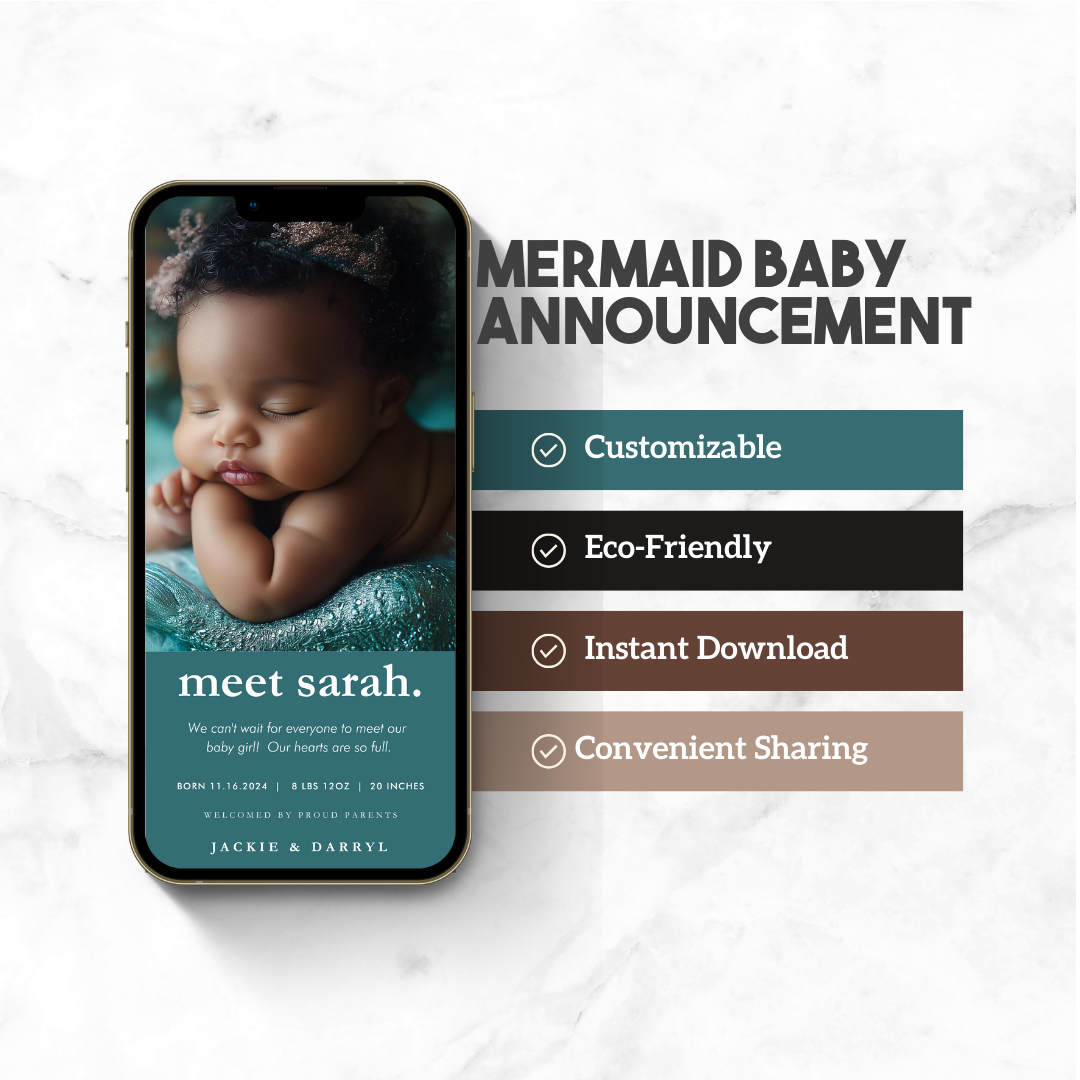 Mermaid Baby Announcement
