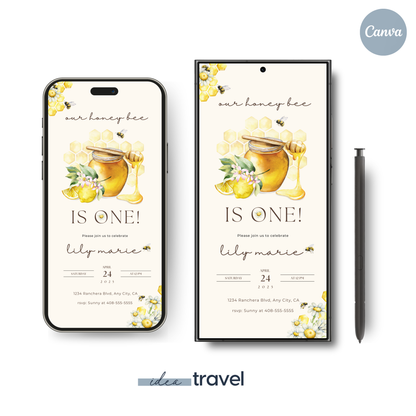 HONEY Bee Day Birthday Invitation