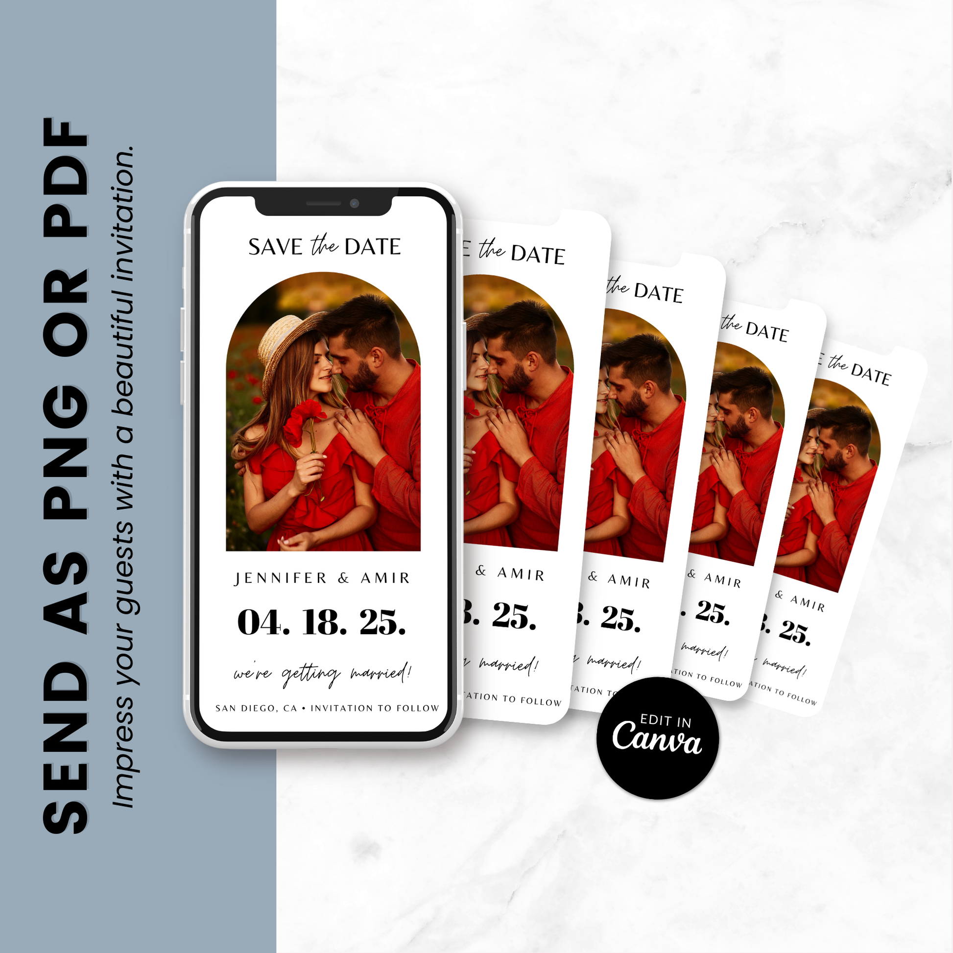 Arched Portrait - Save the Date Invite