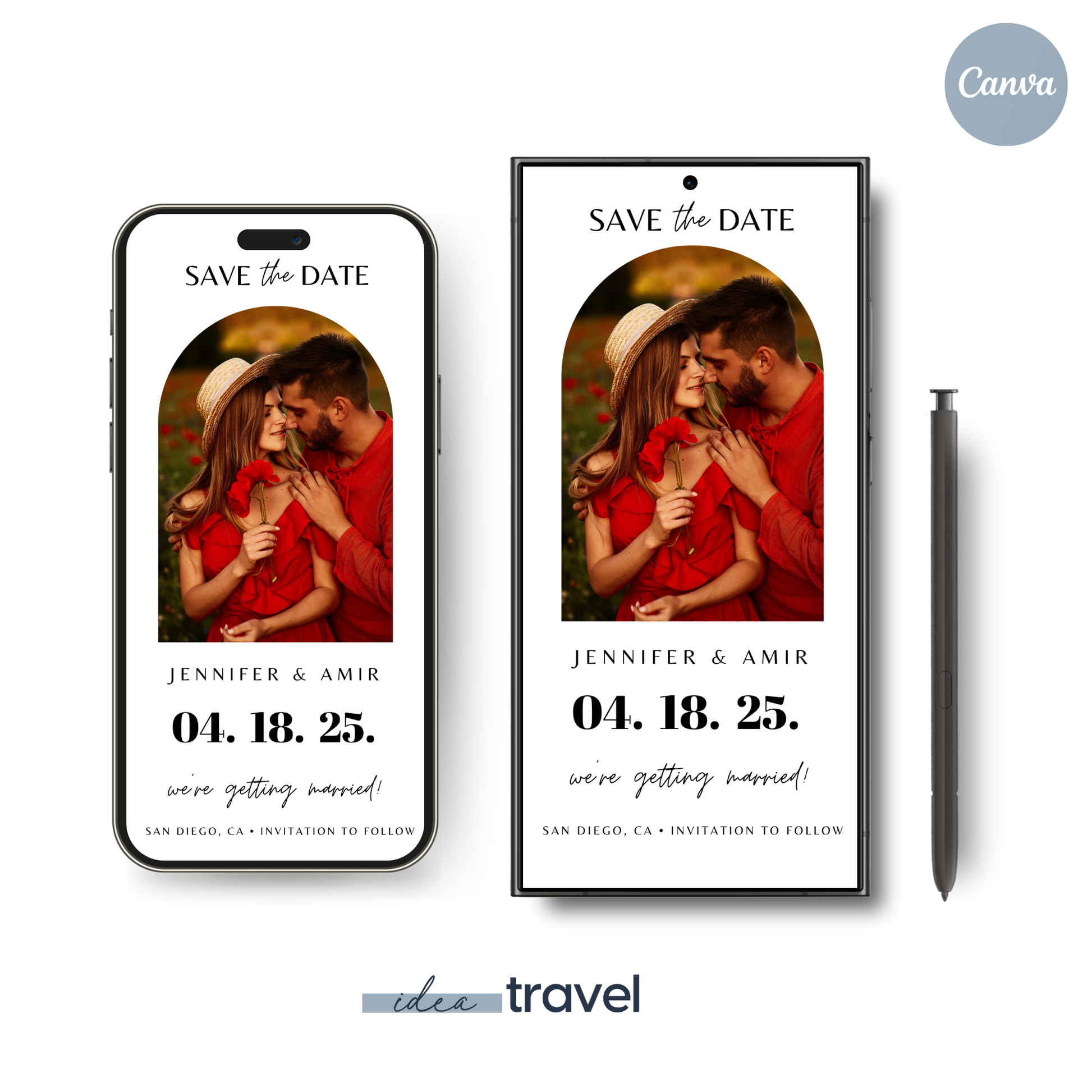 Arched Portrait - Save the Date Invite