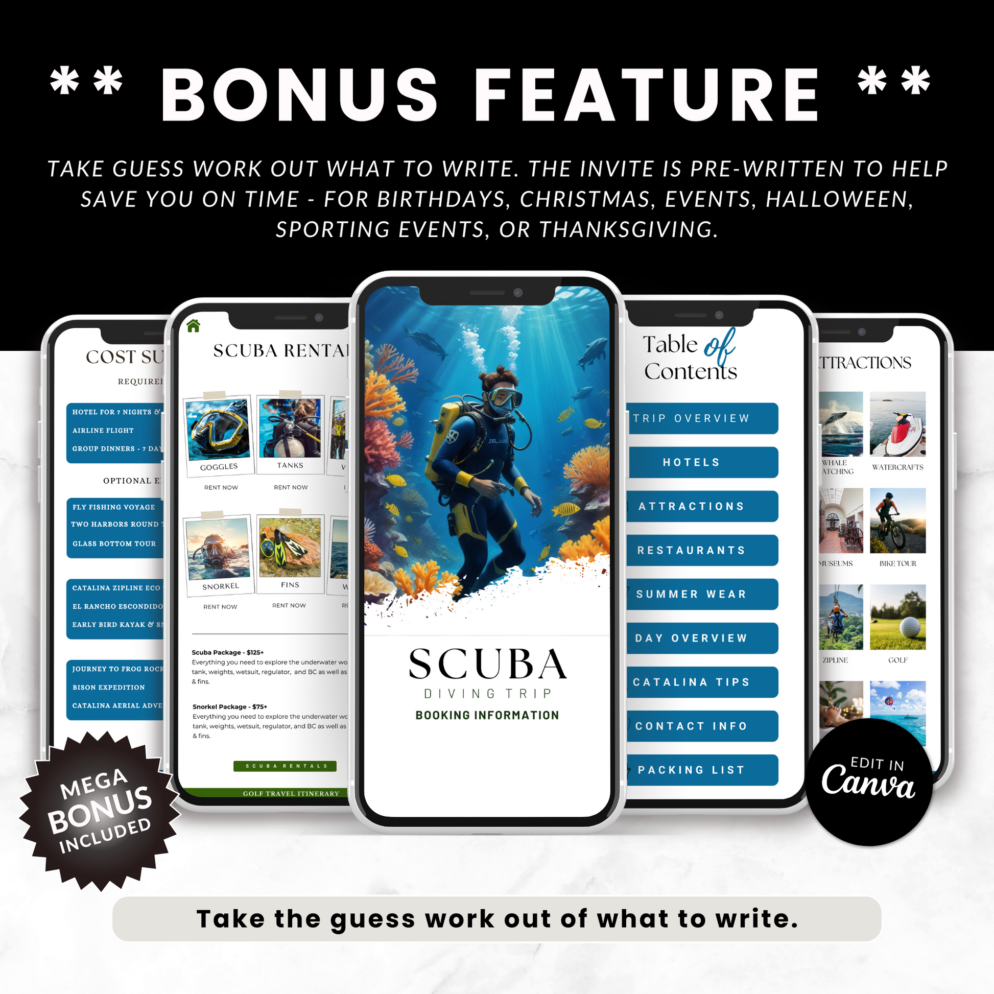 Scuba Diving Trip Itinerary
