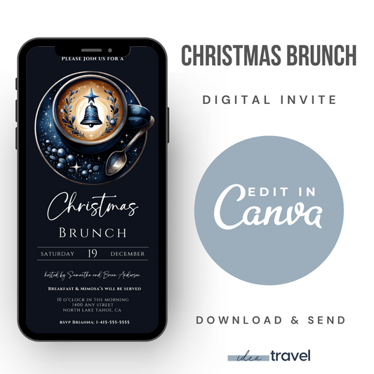 Coffee Christmas Brunch Invitation