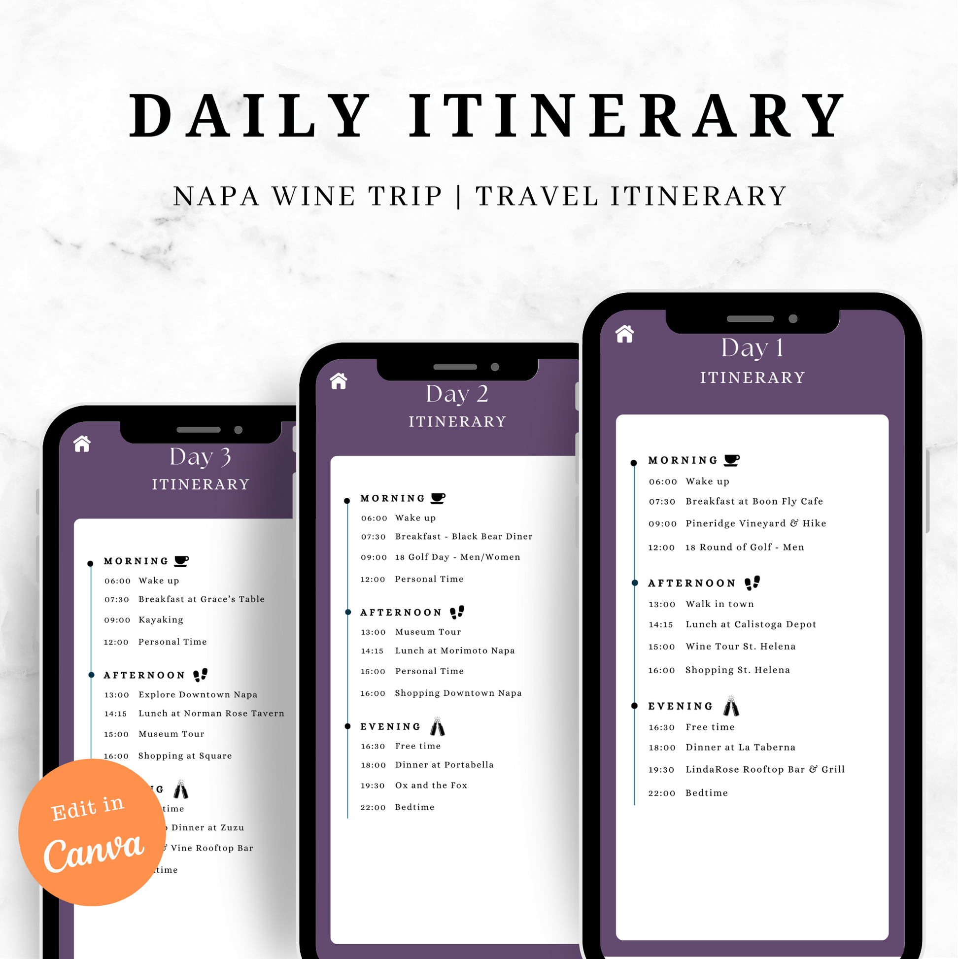 Napa Wine Tasting Trip Itinerary